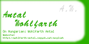 antal wohlfarth business card